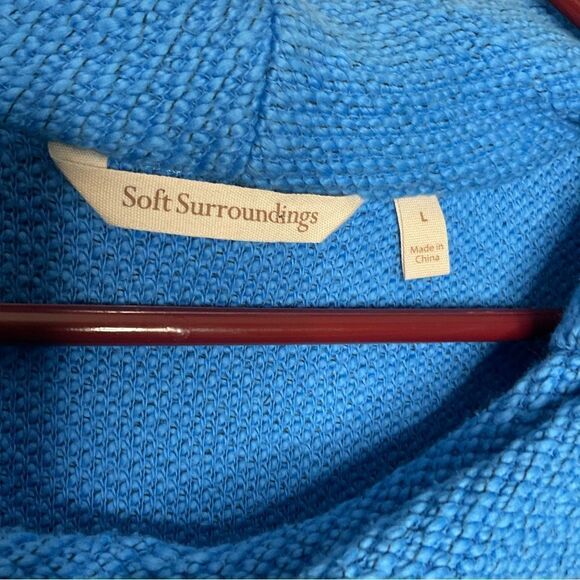 Soft Surroundings Breakwater Sweater Pullover Tunic Womens L Blue Cows Neck - Picture 4 of 10